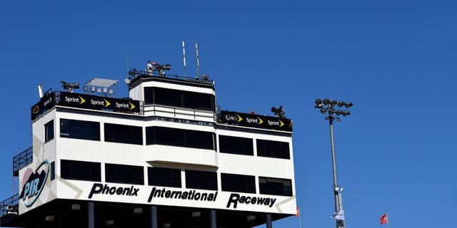 Nov 13, 2015; Avondale, AZ, USA; A general view of the press box during practice for the Quicken Loans Race For Heroes 500 at Phoenix International Raceway. Mandatory Credit: Jasen Vinlove-USA TODAY Sports