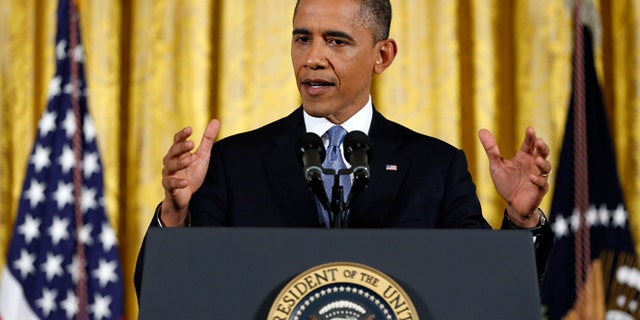 Nov. 14, 2012: President Barack Obama answers a question during a news conference in the East Room of the White House.