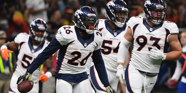 NEW ORLEANS, LA - NOVEMBER 13: Denver Broncos free safety Darian Stewart #26 celebrates his interception against the New Orleans Saints at the Mercedes-Benz Superdome New Orleans, LA Sunday, November 13, 2016. (Photo by Joe Amon/The Denver Post via Getty Images)