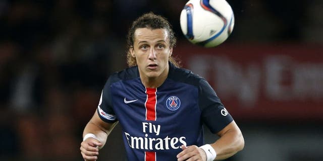 PARIS, FRANCE - SEPTEMBER 22: David Luiz of PSG in action during the French Ligue 1 match between Paris Saint-Germain FC (PSG) and EA Guingamp at Parc des Princes stadium on September 22, 2015 in Paris, France. (Photo by Jean Catuffe/Getty Images)