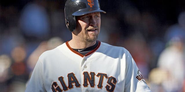 SAN FRANCISCO, CA - SEPTEMBER 23: Aubrey Huff #17 of the San Francisco Giants at bat against the San Diego Padres during the ninth inning at AT&T Park on September 23, 2012 in San Francisco, California. The San Diego Padres defeated the San Francisco Giants 6-4. (Photo by Jason O. Watson/Getty Images)