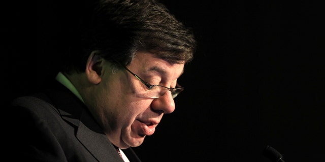 Nov. 18: Irish Prime Minister Brian Cowen pauses as he speaks to delegates at the IBM Smartcamp Global Finals in Dublin, Ireland.