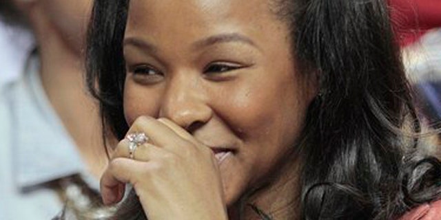 January 1, 2012: Savannah Brinson shows off her engagement ring from Miami Heat's LeBron James, her fiance, after an NBA basketball game between the Miami Heat and Charlotte Bobcats in Miami.