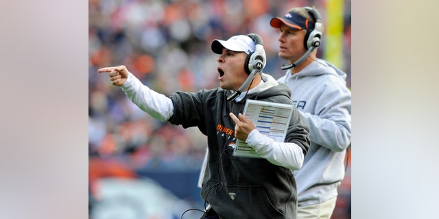 Nov. 14: Denver Broncos head coach Josh McDaniels reacts to a call during the second quarter of an NFL football game against the Kansas City Chiefs in Denver.