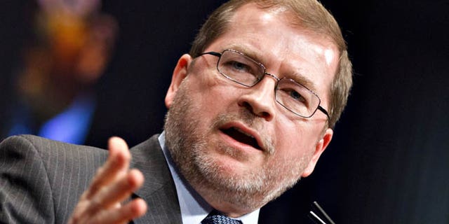Feb. 11, 2012: Anti-tax activist Grover Norquist, president of Americans for Tax Reform, addresses the Conservative Political Action Conference (CPAC) in Washington.