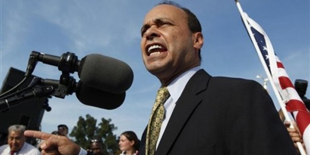 Rep. Luis Gutierrez speaks at a rally for immigration reform in Washington Oct. 13, 2009. (AP Photo)