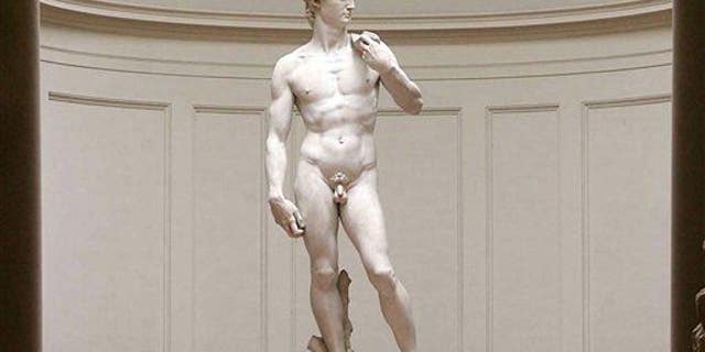 Michelangelo's marble statue of "David", is seen in Florence's Galleria dell' Accademia in this Monday, May 24, 2004 file photo.
