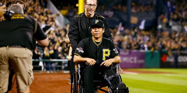 PITTSBURGH, PA - OCTOBER 07: Jung Ho Kang #27 of the Pittsburgh Pirates is seen on the field prior to the National League Wild Card game between the Pittsburgh Pirates and the Chicago Cubs at PNC Park on October 7, 2015 in Pittsburgh, Pennsylvania. (Photo by Jared Wickerham/Getty Images)