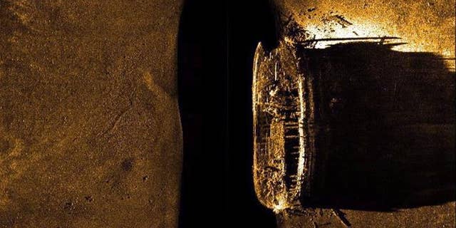 In a Sept. 9, 2014 image provided by Parks Canada, HMS Erebus is pictured on a sonar scan in the Queen Maud Gulf in Nunavut.