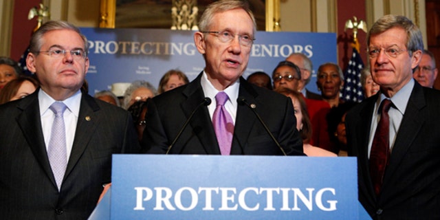 Mar. 24: Senate Majority Leader Harry Reid and other Democrats speak at a health care news conference on Capitol Hill.