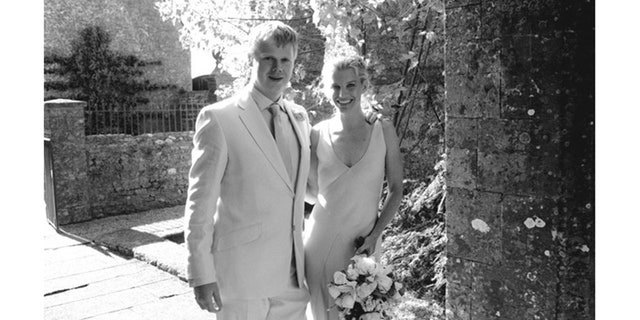 Julie and Luke Montagu on their wedding day.