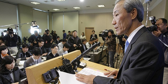 Dec. 5: South Korean Trade Minister Kim Jong-hoon speaks during a press conference at the Foreign Ministry in Seoul, South Korea.