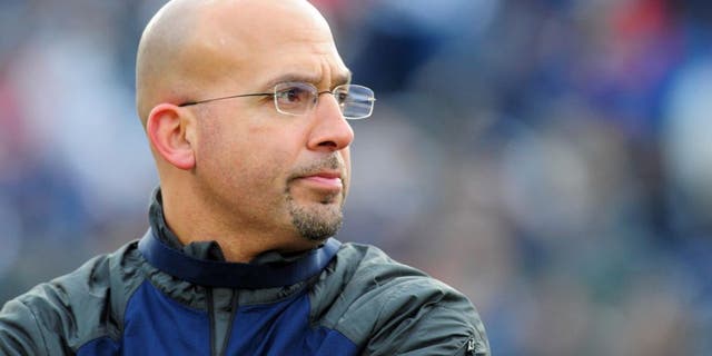 Nov 29, 2014; University Park, PA, USA; Penn State Nittany Lions head coach James Franklin looks on prior to the game against the Michigan State Spartans at Beaver Stadium. Mandatory Credit: Evan Habeeb-USA TODAY Sports
