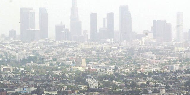 Smog blankets the city of Los Angeles, Calif., in this 2003 photo.