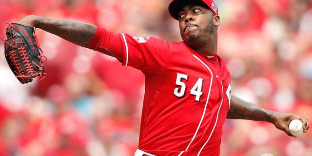 CINCINNATI, OH - JULY 1: Aroldis Chapman #54 of the Cincinnati Reds pitches in the ninth inning against the Minnesota Twins at Great American Ball Park on July 1, 2015 in Cincinnati, Ohio. The Reds defeated the Twins 2-1. (Photo by Joe Robbins/Getty Images)