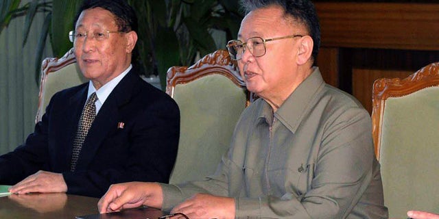Dec. 9: In this photo released by Korean Central News Agency via Korea News Service in Tokyo, North Korean leader Kim Jong Il, right, holds a talk with Chinese State Councilor Dai Bingguo, unseen, during a meeting in Pyongyang, North Korea.
