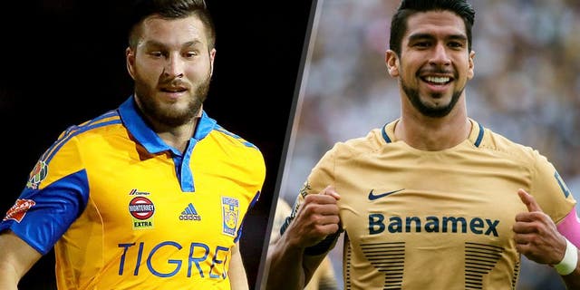 TUXTLA GUTIERREZ, MEXICO - NOVEMBER 28: Andre Pierre Gignac of Tigres drives the ball during the quarterfinals second leg match between Chiapas and Tigres UANL as part of the Apertura 2015 Liga MX at Victor Manuel Reyna Stadium on November 28, 2015 in Tuxtla Gutierrez, Mexico. (Photo by Hector Vivas/LatinContent/Getty Images) MEXICO CITY, MEXICO - OCTOBER 25: Eduardo Herrera of Pumas celebrates after scoring the first goal of his team during the 14th round match between Pumas UNAM and Chiapas as part of the Apertura 2015 Liga MX at Olimpico Universitario Stadium on October 25, 2015 in Mexico City, Mexico. (Photo by Manuel Velasquez/LatinContent/Getty Images)