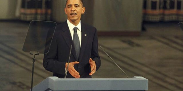Dec. 10: Nobel Peace Prize laureate President Obama delivers the Nobel Lecture during the Nobel Peace Prize award ceremony in Oslo City Hall (Reuters).