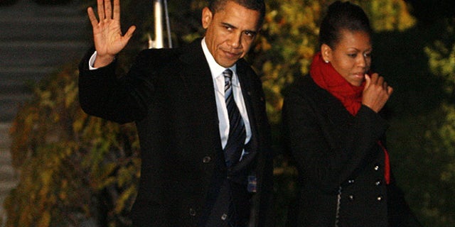 Dec. 9: President Obama and first lady Michelle Obama depart the White House en route to Oslo, Norway. (AP)