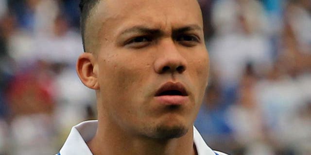 A portrait picture of Honduras' midfielder Arnold Peralta posing before a match in San Pedro Sula, Honduras on October 16, 2012. AFP PHOTO / Orlando SIERRA (Photo credit should read ORLANDO SIERRA/AFP/Getty Images)