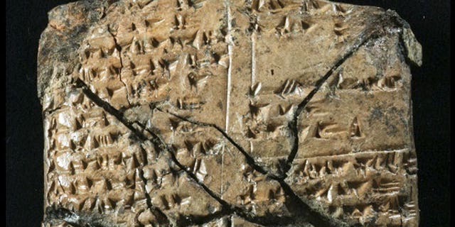 Ancient clay tablets (such as the one pictured) inscribed with cuneiform script, a type of ancient writing once common in the Middle East, have been found in southeastern Turkey, archaeologists announced in October 2009.