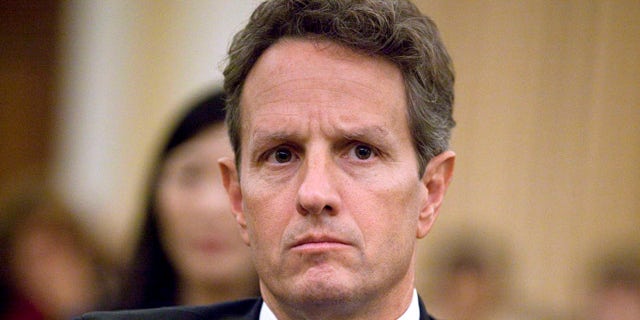 FILE: Sept. 16, 2010: Treasury Secretary Timothy Geithner testifies on Capitol Hill in Washington.