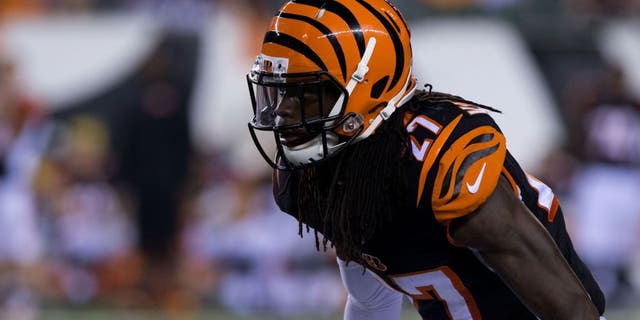 Aug 28, 2014; Cincinnati, OH, USA; Cincinnati Bengals cornerback Dre Kirkpatrick (27) against the Indianapolis Colts at Paul Brown Stadium. The Cincinnati Bengals won 35-7. Mandatory Credit: Aaron Doster-USA TODAY Sports