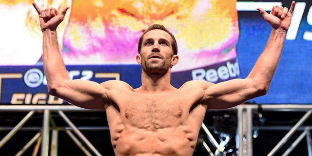 LAS VEGAS, NV - DECEMBER 11: Luke Rockhold weighs in during the UFC 194 weigh-in inside MGM Grand Garden Arena on December 10, 2015 in Las Vegas, Nevada. (Photo by Josh Hedges/Zuffa LLC/Zuffa LLC via Getty Images)