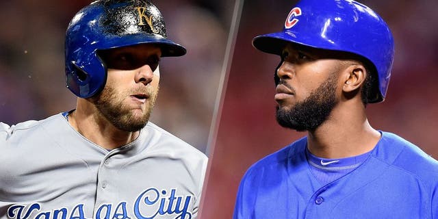 Alex Gordon #4 of the Kansas City Royals rounds the bases after a hit against the New York Mets during Game 3 of the 2015 World Series at Citi Field on Friday, October 30, 2015 in the Queens borough of New York City. (Photo by LG Patterson/MLB Photos via Getty Images) Dexter Fowler #24 of the Chicago Cubs reacts after striking out in the ninth inning against the St. Louis Cardinals during game one of the National League Division Series at Busch Stadium on October 9, 2015 in St Louis, Missouri. (Photo by Michael B. Thomas/Getty Images)