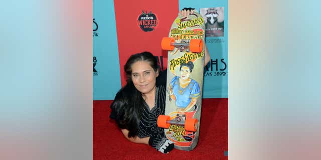 FILE - In this Sunday, Oct. 5, 2014 file photo, Rose Siggins attends the premiere screening of "American Horror Story: Freak Show" at the TCL Chinese Theatre in Los Angeles.