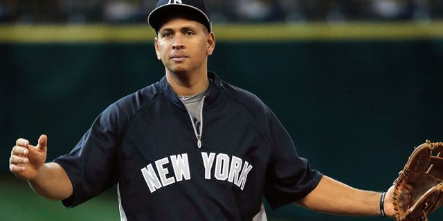 HOUSTON, TX - SEPTEMBER 27: Alex Rodriguez #13 of the New York Yankees works out on the field before the game against the Houston Astros at Minute Maid Park on September 27, 2013 in Houston, Texas. (Photo by Scott Halleran/Getty Images)
