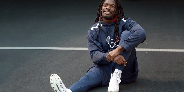 Oct 20, 2014; Pittsburgh, PA, USA; Houston Texans linebacker Jadeveon Clowney before the game against the Pittsburgh Steelers at Heinz Field. Mandatory Credit: Kirby Lee-USA TODAY Sports