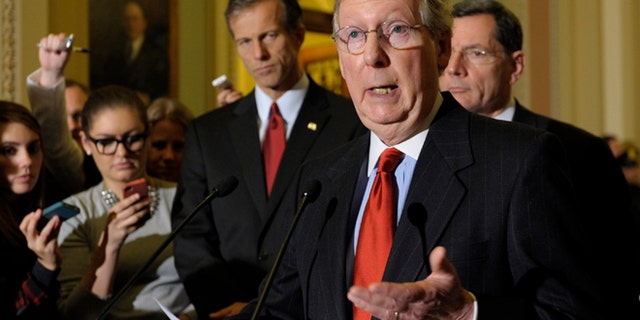 FILE: Dec. 18, 2012: Senate Minority Leader Mitch McConnell, R-Ky., on Capitol Hill, in Washington, D.C.