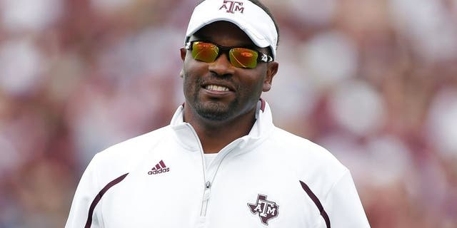 COLLEGE STATION, TX - APRIL 13: Head coach Kevin Sumlin of the Texas A&M Aggies watches the play during the Maroon & White spring football game at Kyle Field on April 13, 2013 in College Station, Texas. (Photo by Scott Halleran/Getty Images)