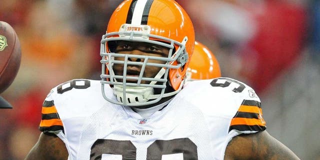Dec. 18, 2011; Glendale, AZ, USA; Cleveland Browns defensive lineman Phil Taylor against the Arizona Cardinals at University of Phoenix Stadium. The Cardinals defeated the Browns 20-17 in overtime. Mandatory Credit: Mark J. Rebilas-USA TODAY Sports