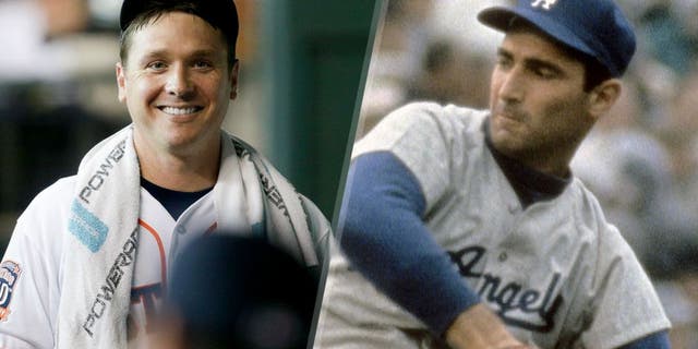 HOUSTON, TX - AUGUST 17: Scott Kazmir #26 of the Houston Astros at Minute Maid Park on August 17, 2015 in Houston, Texas. (Photo by Bob Levey/Getty Images) CIRCA 1960's: Pitcher Sandy Koufax #32 of the Los Angeles Dodgers stares in to get the sign from the catcher during a circa mid 1960's Major League Baseball game. Koufax played for the Dodgers from 1955-66. (Photo by Focus on Sport/Getty Images)