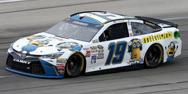 SPARTA, KY - JULY 10: Carl Edwards, driver of the #19 Comcast/Minions Toyota, practices for the NASCAR Sprint Cup Series Quaker State 400 Presented by Advance Auto Parts at Kentucky Speedway on July 10, 2015 in Sparta, Kentucky. (Photo by Brian Lawdermilk/NASCAR via Getty Images)
