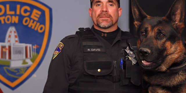 Jethro, a 3-year-old police K-9, was shot during a burglary and died on Sunday.