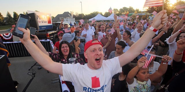 Mitt Romney supporters in Utah.