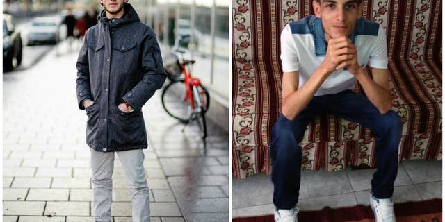 COMBO - In this combination of two photos of Omar Alshogre, a 21-year Syrian former detainee, now living in Stockholm, Sweden. The left picture is of Alshogre taken on January 2017 in Stockholm, Sweden. The right picture is of Alshogre in July 2015 in Antakya, Turkey, a month after he got out of Syria's Saydnaya prison, near Damascus. While in detention, Alshogre said he heard men escorted to be hanged and had himself been called for "execution" but was spared after a brief trial. Amnesty published a new report on Tuesday revealing that as many as 13,000 men were hanged in secret in a Syrian prison between 2011 and 2015, as part of a government campaign of extrajudicial executions. The group says for five years, once or twice weekly, groups of up to 50 people were taken out of their prison cells and hanged to death. (Handout by Omar Alshogre via AP)