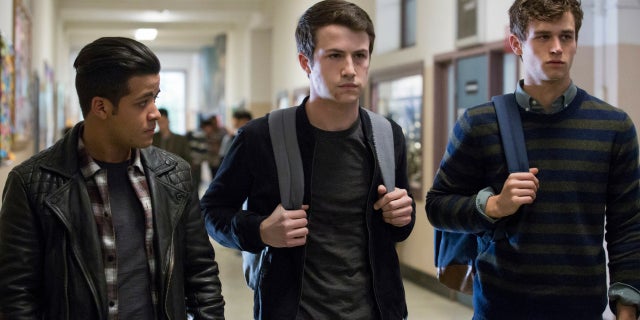 From left, Christian Navarro, Dylan Minnette and Brandon Flynn of Netflix's "13 Reasons Why."