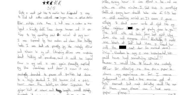 The hand-written review.