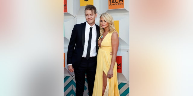 Musician Anderson East and singer Miranda Lambert arrive at the 51st Academy of Country Music Awards in Las Vegas, Nevada April 3, 2016.