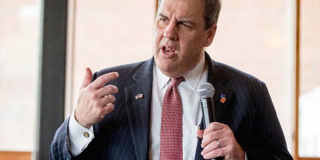 In this Dec. 29, 2015, photo, Republican presidential candidate, New Jersey Gov. Chris Christie speaks at Elly's Tea and Coffee House in Muscatine, Iowa. Christie’s comments on the GOP campaign trail regarding his prosecutions of terrorists while he was New Jersey’s U.S. attorney have focused renewed scrutiny on two highly publicized cases. Both resulted in convictions and long prison sentences but also raised questions about the government’s methods. (AP Photo/Andrew Harnik)