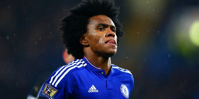 LONDON, ENGLAND - FEBRUARY 13: Willian of Chelsea is seen during the Barclays Premier League match between Chelsea and Newcastle United at Stamford Bridge on February 13, 2016 in London, England. (Photo by Clive Mason/Getty Images)