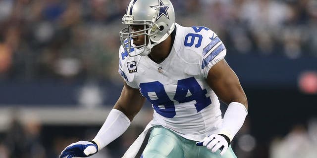 Dec 15, 2013; Arlington, TX, USA; Dallas Cowboys defensive end DeMarcus Ware (94) in action against the Green Bay Packers at AT&T Stadium. Mandatory Credit: Matthew Emmons-USA TODAY Sports