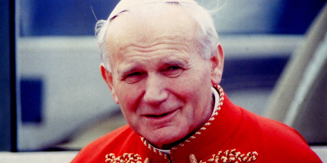 Pope John Paul II on 9th November 1982, Santiago de Compostela, Galicia, Spain.