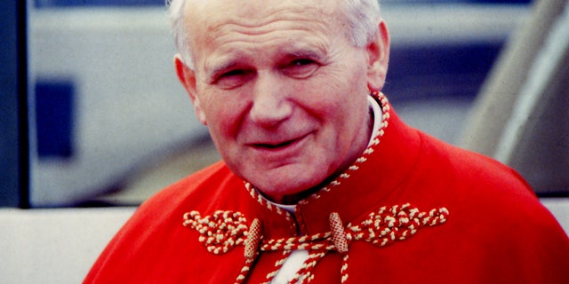 Pope John Paul II on 9th November 1982, Santiago de Compostela, Galicia, Spain.