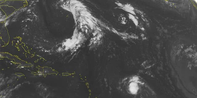 This NOAA satellite image taken Saturday, Aug. 22, 2015 at 12:45, a.m. EDT shows a small but strong Hurricane Danny packing winds of 110 miles an hour moving slowly west toward the Windward Islands. Danny is expected to weaken as it approaches the islands early Monday morning. Otherwise, mainly quiet weather will be in control over much of the Caribbean with typical summertime convection popping due to daytime heating. (Weather Underground via AP)