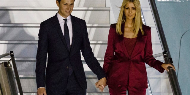 Jared Kushner and his wife, Ivanka Trump, arrive in Warsaw, Poland, July 5, 2017.